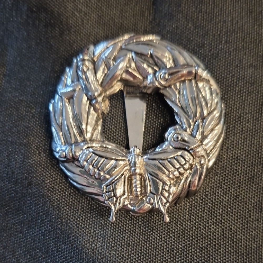John Hardy Vintage Butterfly And Bamboo Wreath Silver Pin